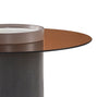 Circa 23.6" Modern Round End Table - Amber Tempered Glass and Black Wood | Table de bout ronde moderne Circa de 23,6 po - verre trempé ambré et bois noir CIRCAETB | CIRCAETB