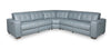 Geneva 3-Piece Genuine Leather Power Reclining Sectional with Power Headrests and USB Port - Pool Blue | Sofa sectionnel à inclinaison électrique Geneva 3 pièces en cuir véritable avec appuie-têtes électriques et port USB - bleu piscine