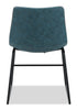 Tess Dining Chair with Leather-Look Fabric, Metal - Blue | Chaise de salle à manger Tess en tissu d’apparence cuir et en métal - bleue