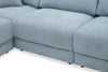 Alora 5-Piece Fabric Sectional with Three Accent Pillows and Rolled Arms - Blue | Sofa sectionnel Alora 5 pièces en tissu avec 3 coussins décoratifs et accoudoirs enroulés - bleu