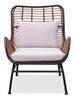 Maki Outdoor Patio Chair - Hand-Woven Resin Wicker, UV & Weather Resistant - Natural | Fauteuil Maki pour la terrasse à l’extérieur - osier en résine tressé à la main, résistant aux rayons UV et aux intempéries - naturelle