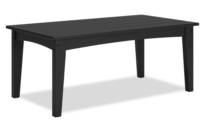 Lake Outdoor Patio Coffee Table - High Density Plastic, Weather Resistant – Black