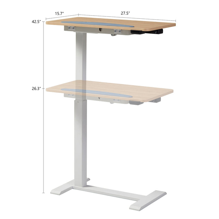Aaron 26.77\" Portable Lift-Top Office Desk with Adjustable Height - Oak