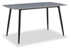 Arlo Dining Table with Sintered Stone Top, 55"W, Metal - Grey/Black | Table de salle à manger Arlo de 55 po (L) en métal avec dessus en pierre frittée - grise et noire