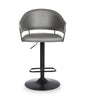 Odin Barstool with Swivel & Adjustable Seat, Vegan Leather Fabric, 24.5-32.5"H, Metal - Grey | Tabouret 24.5-32.5 po bar Odin en tissu de cuir végétalien et en métal avec siège pivotant et réglable - gris