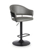 Odin Barstool with Swivel & Adjustable Seat, Vegan Leather Fabric, 24.5-32.5"H, Metal - Grey | Tabouret 24.5-32.5 po bar Odin en tissu de cuir végétalien et en métal avec siège pivotant et réglable - gris