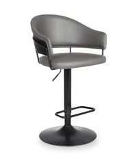 Odin Barstool with Swivel & Adjustable Seat, Vegan Leather Fabric, 24.5-32.5