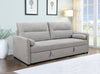 Shadow 82.5" Linen-Look Fabric Sleeper Sofa with Storage and Two Armrest Pillows - Grey | Sofa-lit Shadow de 82,5 po en tissu d’apparence lin avec rangement et deux accoudoirs coussinés - gris