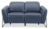 Riviera Top-Grain Genuine Leather Power Reclining Loveseat - Blue | Causeuse à inclinaison électrique Riviera en cuir véritable de qualité supérieure - bleu