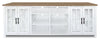 Sterling 95.83" Modern TV Stand with Storage and Cable Management for TVs up to 100" – Brown & White | Meuble pour téléviseur moderne Sterling de 95.83 po avec rangement et système de gestion des câbles pour téléviseurs jusqu’à 100 po - brun et blanc
