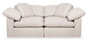 Eclipse Modular 86\" Linen-Look Fabric Loveseat with Reversible Feather Down Cushions - Linen Beige