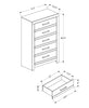 Aspen Bedroom Chest of Drawers, 5-Drawer, 32"W x 49"H - Grey | Commode verticale de chambre à coucher Aspen de 32 po (L) x 49 po (H) à 5 tiroirs - grise