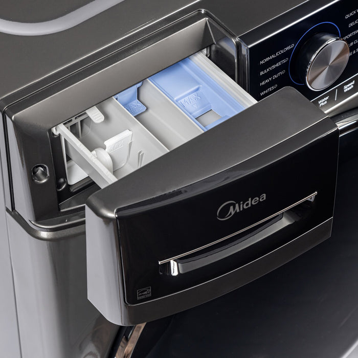 Midea 5.2 Cu. Ft. Front Load Washer with Steam Care – Grey - MLHW52S7AGG