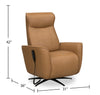 Serene 31" Genuine Leather Power Reclining Massage Chair with Power Headrest and Heated Seat - Tan | Fauteuil de massage à inclinaison électrique Serene de 31 po en cuir véritable avec appuie-tête électrique et siège chauffant - tan