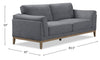 Valley 83.5" Fabric Sofa with Rubberwood Base and Legs - Pewter | Sofa Valley de 83,5 po en tissu avec base et pattes en hévéa - étain