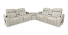 Zen 3-Piece Leather-Look Fabric Power Reclining Sectional with Massage and Two Refrigerator Consoles - Apricot | Sofa sectionnel à inclinaison électrique Zen 3 pièces en similicuir avec massage et 2 consoles avec réfrigérateur - abricot