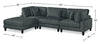 Lounge 4-Piece Chenille Modular Sectional with Ottoman – Grey  | Sofa sectionnel modulaire Lounge 4 pièces en chenille avec pouf - gris