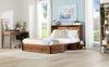 Parker Cabinet Bed with Memory Foam Mattress,  Weathered Brown - Queen Size | Armoire-lit Parker - Brun