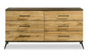 Silas 5pc Bedroom Set with Platform Bed, Dresser & Mirror, LED, Rustic Brown - Queen Size | Ensemble de chambre à coucher Silas 5 pièces brun rustique avec lit plateforme, commode, miroir et éclairage à DEL - format grand lit