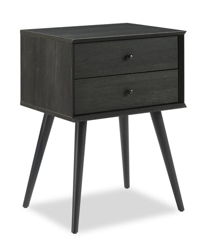 Mori Bedside 2-Drawer Nightstand, 18"W x 25.75"H - Black | Table de nuit Mori de 18 po (l) x 25,75 po (H) à 2 tiroirs - noire