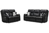 Made in Canada Dawson 87" Genuine Leather Power Reclining Sofa with USB Port and Accent Pillows - Black | Sofa à inclinaison électrique Dawson de 87 po fabriqué au Canada en cuir véritable avec port USB et oussins décoratifs - noir