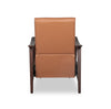 Aydin 27.5" Genuine Leather Pushback Reclining Accent Chair with Wood Armrests and Legs - Camel Orange | Fauteuil d’appoint à inclinaison par poussée Aydin de 27,5 po en cuir véritable avec accoudoirs et pattes en bois - orange chameau