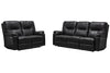 Made in Canada Dawson 87" Genuine Leather Power Reclining Sofa with USB Port and Accent Pillows - Black | Sofa à inclinaison électrique Dawson de 87 po fabriqué au Canada en cuir véritable avec port USB et oussins décoratifs - noir