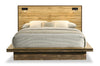Silas 5pc Bedroom Set with Platform Bed, Dresser & Mirror, LED, Rustic Brown - Queen Size | Ensemble de chambre à coucher Silas 5 pièces brun rustique avec lit plateforme, commode, miroir et éclairage à DEL - format grand lit