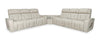 Zen 3-Piece Leather-Look Fabric Power Reclining Sectional with Massage and Two Drop-Down Consoles - Apricot | Sofa sectionnel à inclinaison électrique Zen 3 pièces en tissu d’apparence cuir avec massage et 2 consoles rabattables - abricot