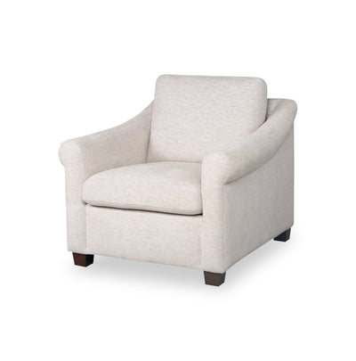 Mallie 36" Chenille Fabric Chair with Rolled Arms and Wood Legs - Shell White | Fauteuil Mallie de 36 po en tissu de chenille avec accoudoirs enroulés et pattes en bois - blanc coquillage