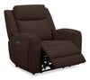 Reign 41.25" Top-Grain Genuine Leather Power Reclining Chair with USB Port - Silverado Chocolate Brown | Fauteuil à inclinaison électrique Reign de 41,25 po en cuir véritable de qualité supérieure avec port USB - brun chocolat Silverado