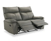Matteo 64" Genuine Leather Reclining Loveseat - Aviarah Grey | Causeuse inclinable Matteo de 64 po en cuir véritable - gris Aviarah