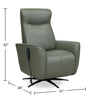 Serene 31" Genuine Leather Power Reclining Massage Chair with Power Headrest and Heated Seat - Green | Fauteuil de massage à inclinaison électrique Serene de 31 po en cuir véritable avec appuie-tête électrique et siège chauffant - vert