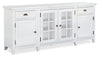 Wesley 70" Traditional TV Stand with Storage and Cable Management for TVs up to 75" - Chalk White | Meuble pour téléviseur traditionnel Wesley de 70 po avec rangement et système de gestion des câbles