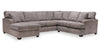 Made in Canada Luxe 3-Piece Left-Facing Fabric Sectional with Removable Cushions - Zaftig Dove Grey | Sofa sectionnel de gauche Luxe 3 pièces fabriqué au Canada en tissu avec coussins amovibles - gris colombe Zaftig