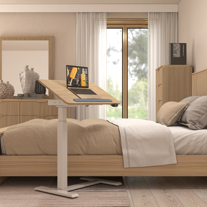 Aaron 26.77\" Portable Lift-Top Office Desk with Adjustable Height - Oak