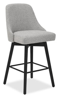 Nash Counter-Height Stool with Swivel Seat & Polyester Fabric, 26.5