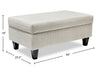 Made in Canada Nofia 44" Chenille Fabric Storage Ottoman with Wood Legs - Linen Beige | Pouf de rangement Nofia de 44 po fabriqué au Canada en tissu de chenille avec pattes en bois - beige lin