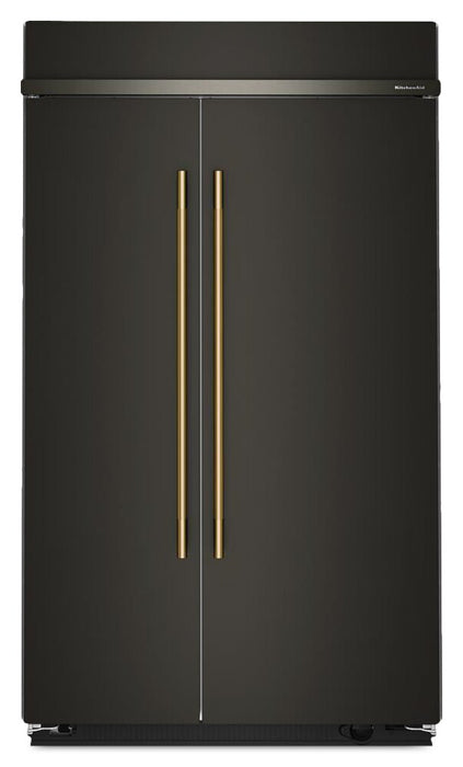 Kitchenaid 48\" 29.4 Cu. Ft. Built-In Side-by-Side Refrigerator – Black Ore - KBSN748SBE