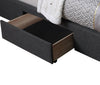 Beck Upholstered Storage Bed in Dark Grey Fabric, Button Tufted - King Size | Lit rembourré Beck en tissu gris foncé avec rangement et capitonnage à boutons - format très grand lit