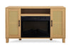 Reed 47" Contemporary Electric Fireplace with Storage – Light Teak | Foyer électrique contemporain Reed de 47 po avec rangement - teck clair