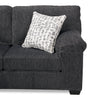 Made in Canada Morgan 3-Piece Left-Facing Chenille Fabric Sectional with Sofa and Accent Pillows - Grey | Sofa sectionnel de gauche Morgan 3 pièces fabriqué au Canada en tissu de chenille avec sofa et coussins décoratifs - gris