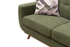 Kort & Co. Freeman 63" Linen-Look Fabric Loveseat with Wood Legs and Tufted Back Cushions - Avocado Green | Causeuse Freeman de Kort & Co. de 63 po en tissu d’apparence lin avec pattes en bois et coussins de dossier capitonnés - vert avocat