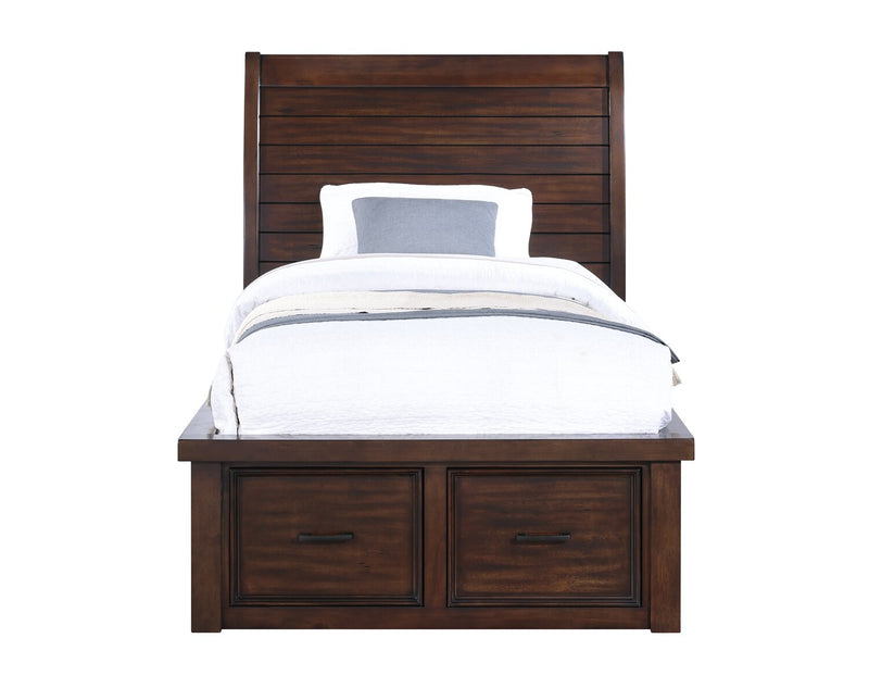 Sonoma Platform Storage Bed with Headboard & Frame, Mango Brown - Twin Size