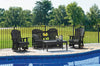 Lake Outdoor Patio Glider Loveseat - High Density Plastic, Weather Resistant – Black | Causeuse pivotante et coulissante Lake pour la terrasse à l’extérieur -  plastique haute densité, résistant aux intempéries - noire