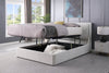 Nico Upholstered Storage Platform Bed in Polyester Taupe Fabric, Hyrdraulic Lift  - King Size | Lit plateforme rembourré Nico en tissu de polyester taupe avec rangement et levage hydraulique - format très grand lit