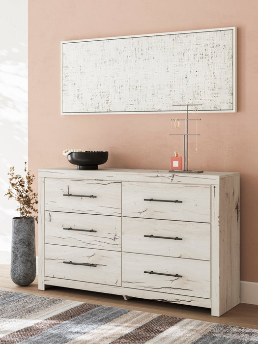 Derekson Bedroom 6-Drawer Dresser, 58.7\"W x 36.5\"H - Rustic White