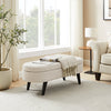 Montreal 43.5" Oval Fabric Storage Ottoman - White|Pouf de rangement ovale Montreal de 43,5 po en tissu - blanc