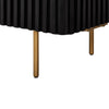 Kort & Co. Capri Dining Server with Storage, Marble-Look Top & Gold Accent, 66"W - Black/White | Desserte de salle à manger Capri de Kort & Co. de 66 po (L) avec rangement, dessus en imitation de marbre et touches dorées - noire et blanche