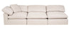 Eclipse Modular 5-Piece Linen-Look Fabric Sectional with Reversible Feather Down Cushions - Linen White | Sofa sectionnel modulaire Eclipse 5 pièces en tissu d’apparence lin avec coussins réversibles en duvet et plumes - blanc lin